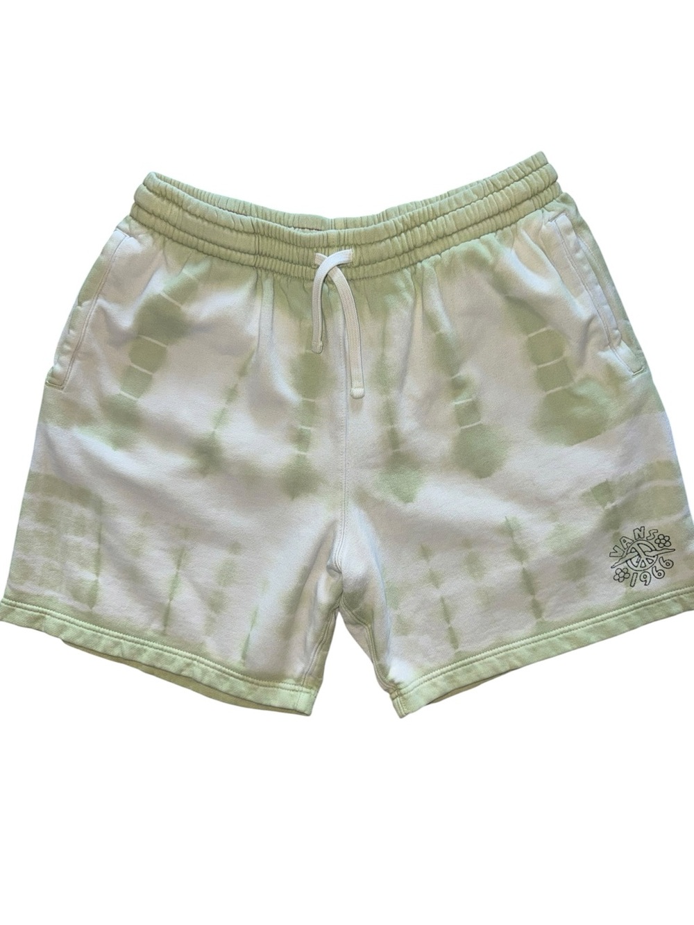 Vans Loose Fit Tie Dye Fleece Sweat Shorts Men’s Small Green White 30 Waist